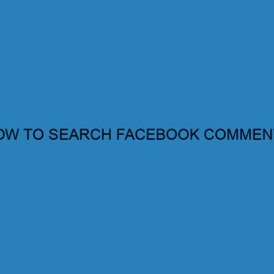 How to search Facebook comments