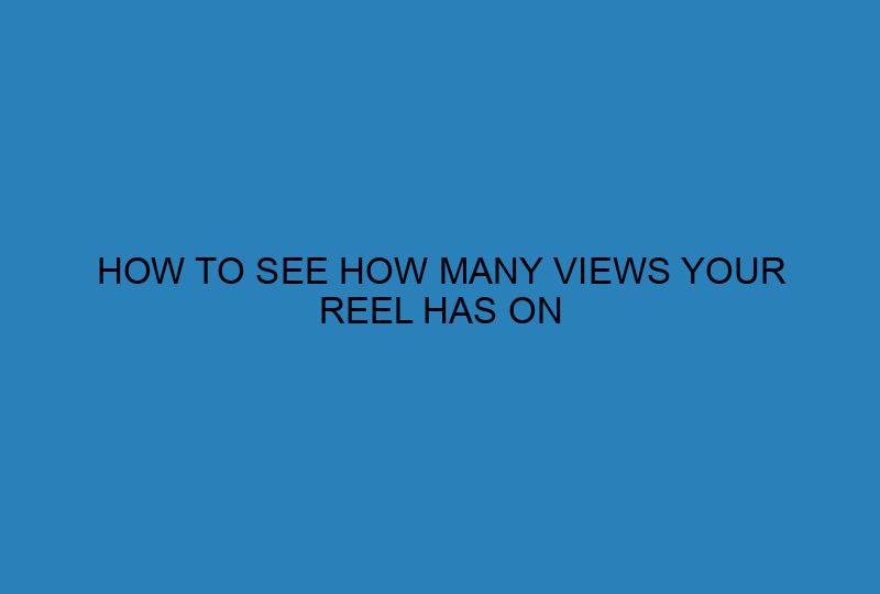 HOW TO SEE HOW MANY VIEWS YOUR REEL HAS ON FACEBOOK