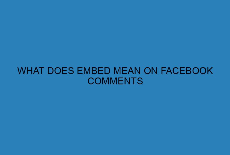 What does embed mean on Facebook comments