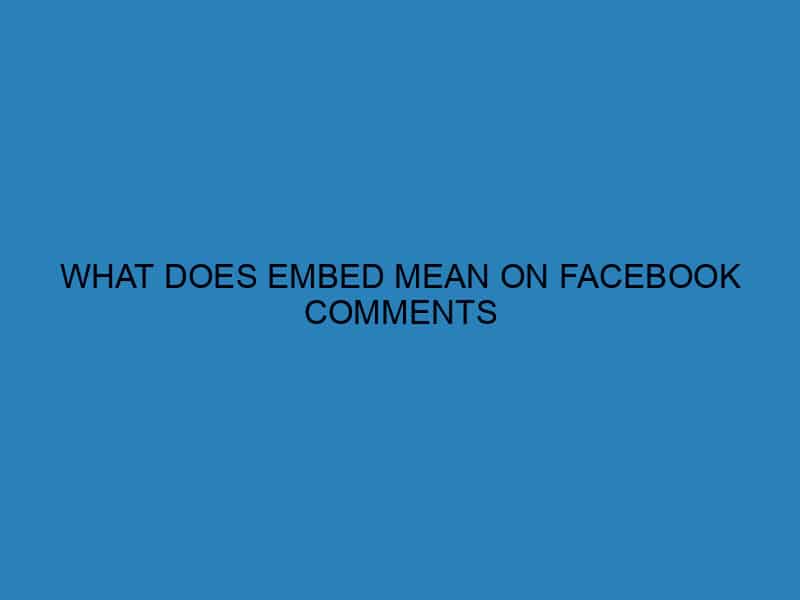What Does Embed Mean On Facebook Comments 82343 