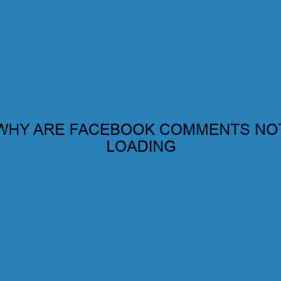 Why are Facebook comments not loading